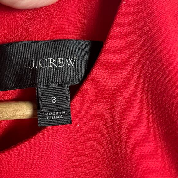J.Crew Red Grommet Scalloped Sleeveless Shift Dress Size 8 - Picture 9 of 10